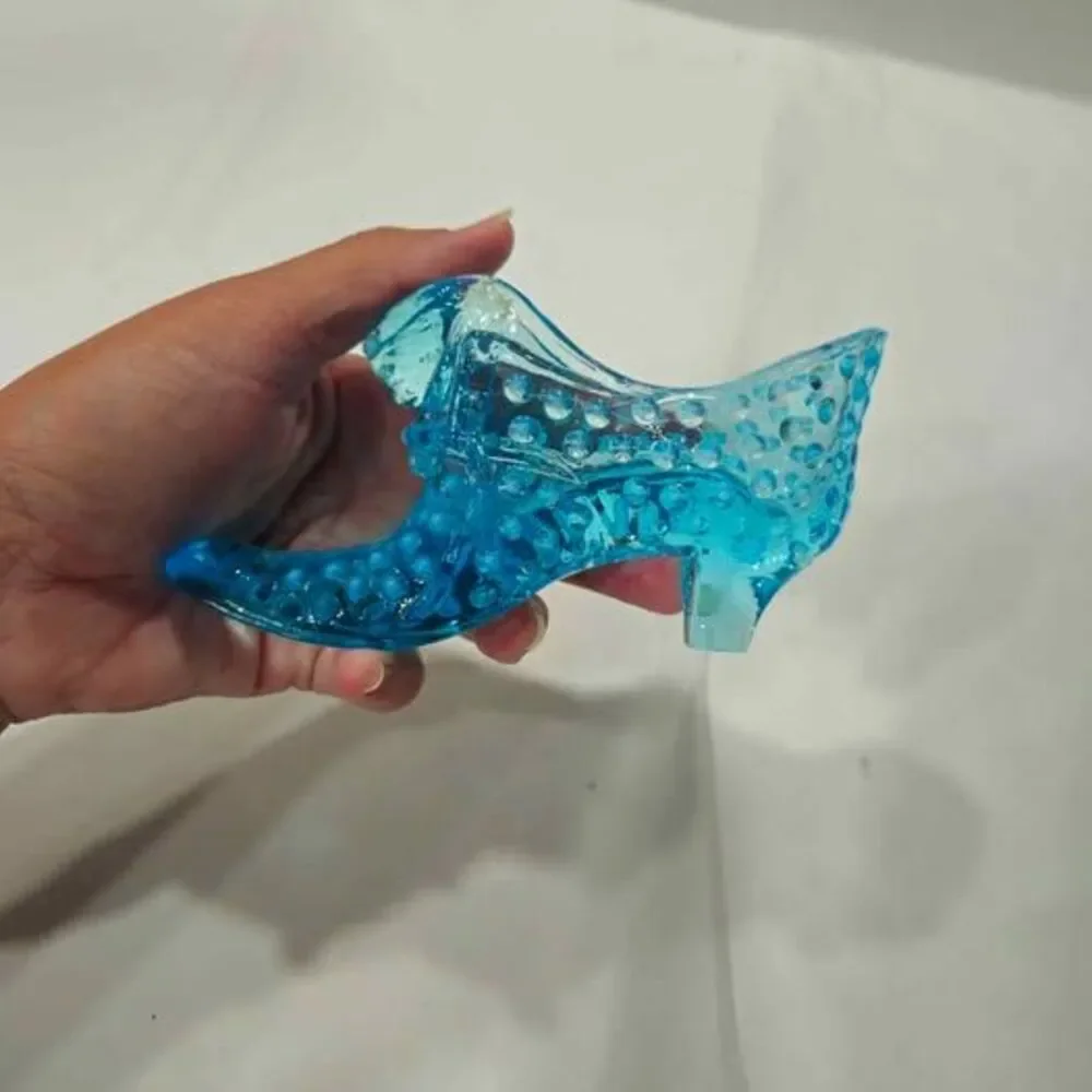 Fenton Blue Glass Slipper Decor